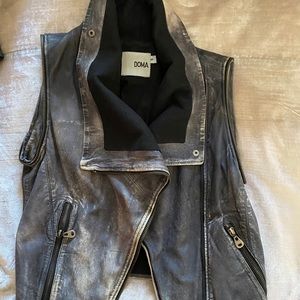 DOMA leather vest jacket